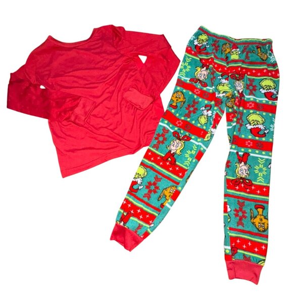 The Grinch Childrens Pajamas/Pajama Set-Red/Green-Size 12-GUC - Picture 3 of 4
